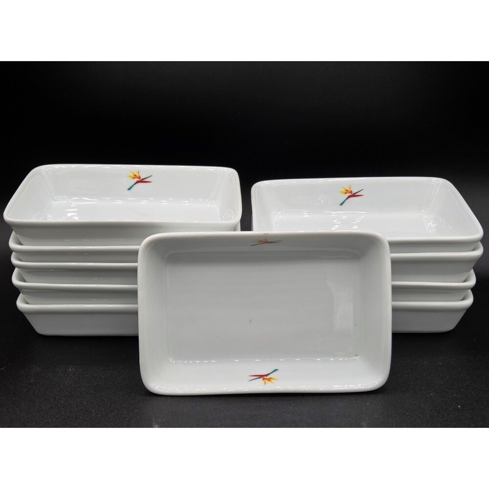 Lot of 10 Aloha Airlines First Class White Ceramic Casserole Dish - New Unused